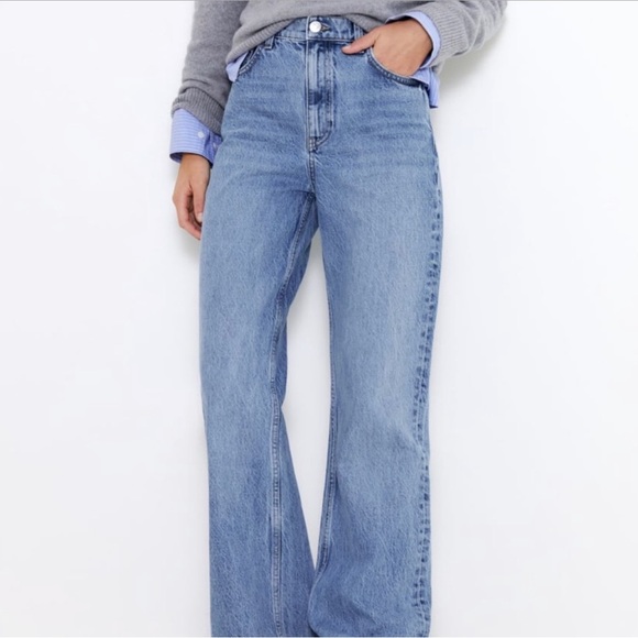 Zara high rise wide long jeans size 2 - Picture 8 of 10